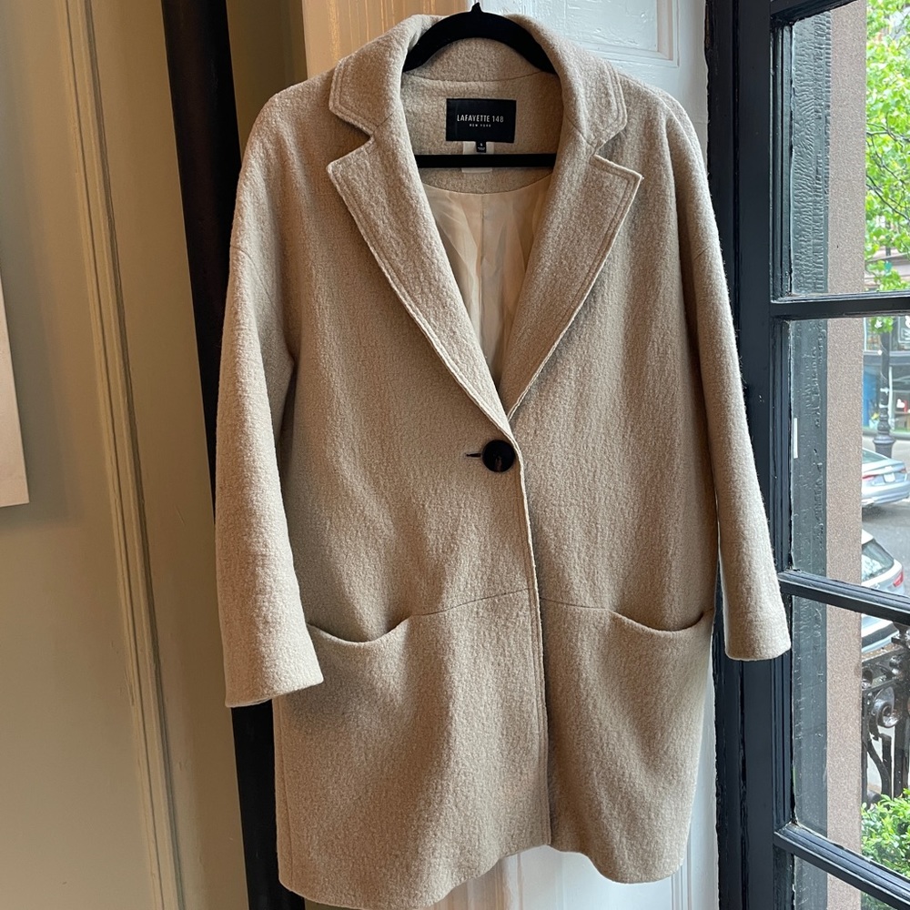 Lafayette 148 Tan Wool Coat size XS- oversized fit